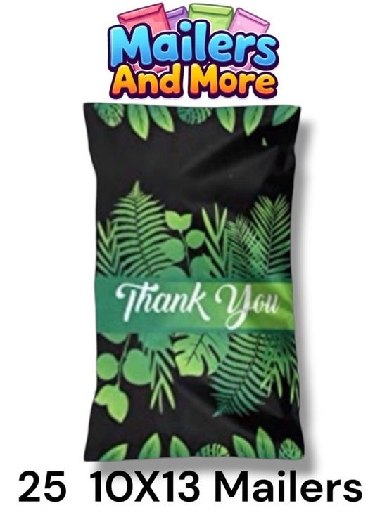 Mailers And More Other - 25 10X13 Poly Mailers Tropical Leaf Thank You, Shipping Envelopes PRICE IS FIRM